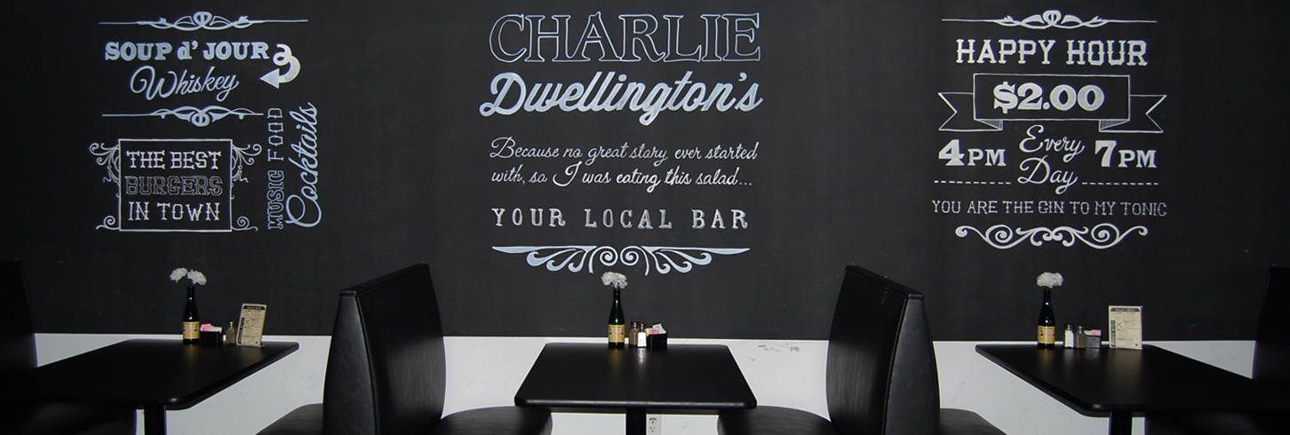 Charlie Dwellington's Hand Lettered Chalkboard