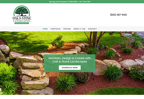 Oak and Stone Lanscaping Website